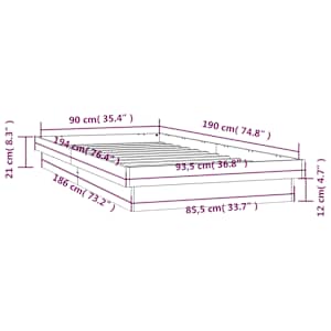 Rám postele s LED voskově hnědý 90 x 190 cm masivní borovice - obrázek 15