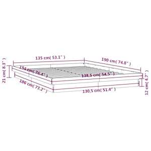 Rám postele s LED voskově hnědý 135 x 190 cm masivní borovice - obrázek 15