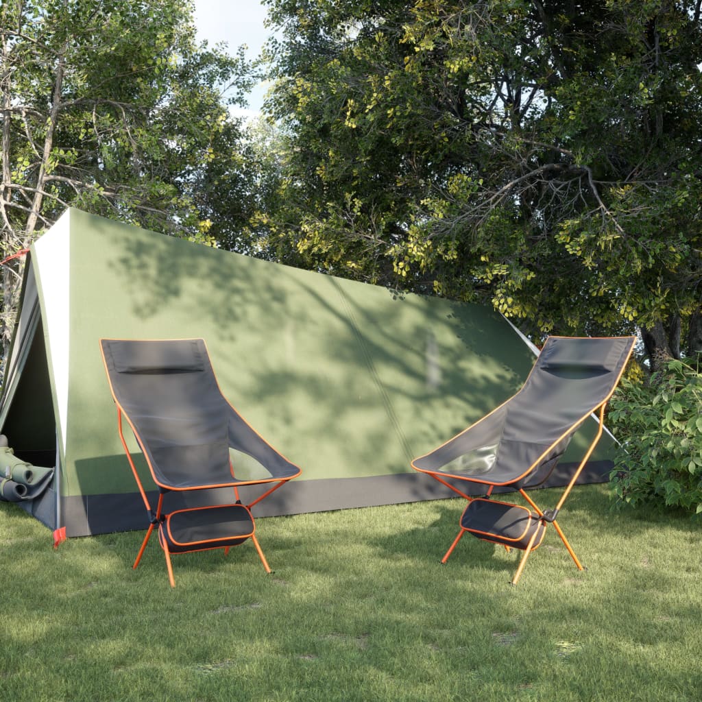 vidaXL Campingstoelen 2 st inklapbaar oxford stof en aluminium zwart afbeelding