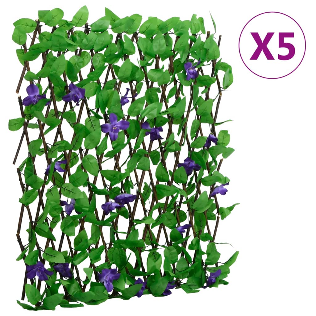 vidaXL Artificial Ivy Trellis Expandable 5 pcs Green 180×70 cm