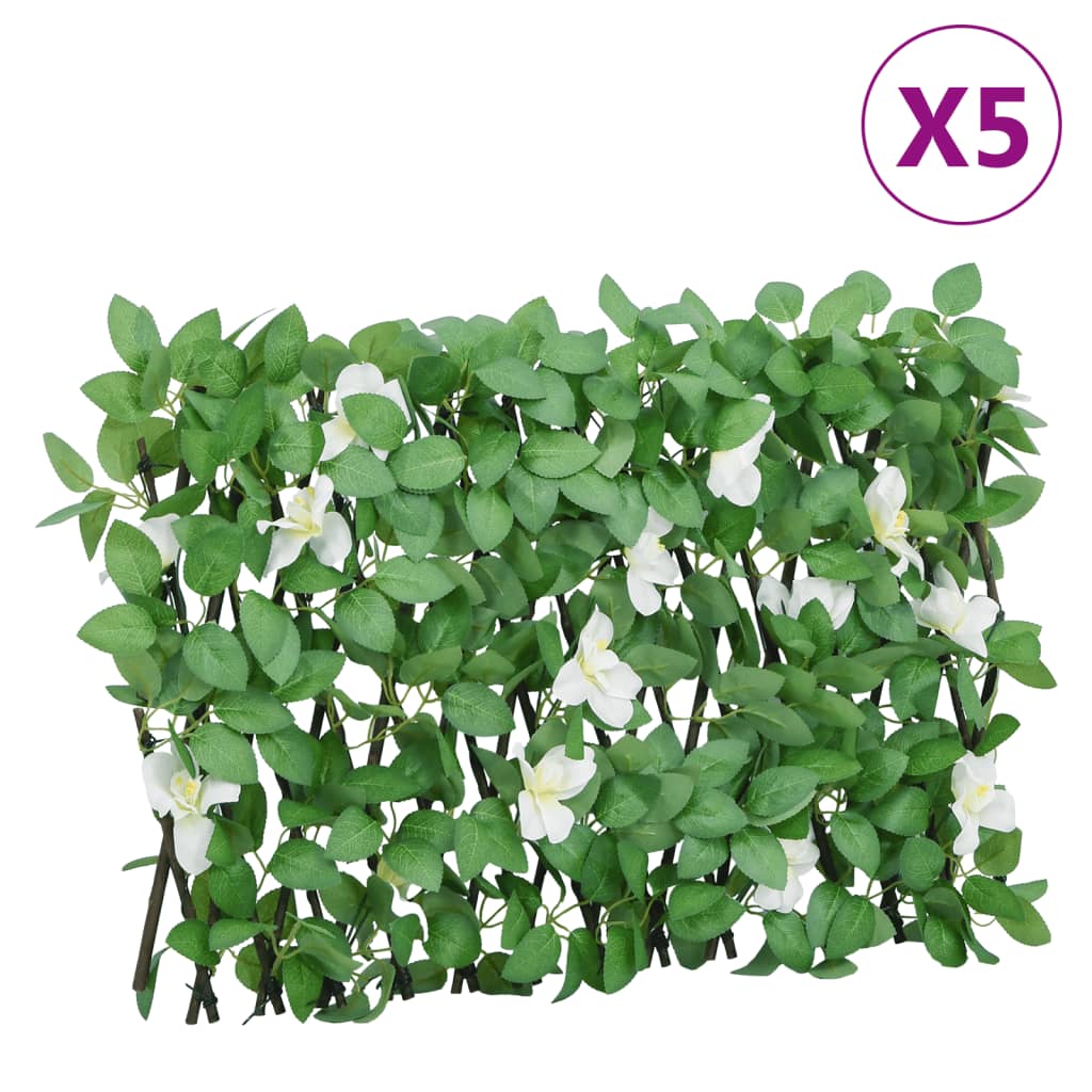 vidaXL Spalier cu iederă artificială extensibil 5 buc. verde 180x30 cm