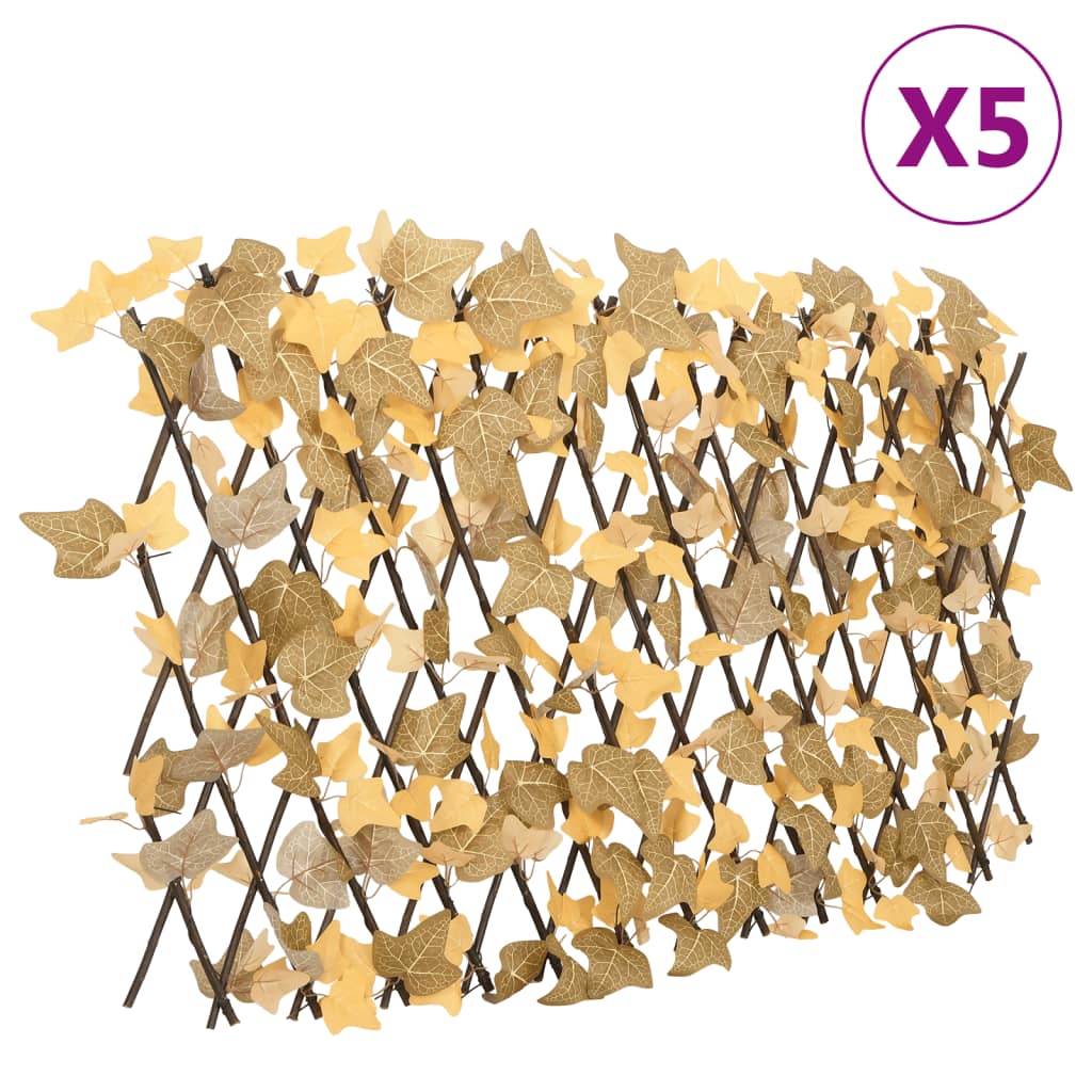 vidaXL Artificial Maple Leaf Trellis Expandable Orange 5 pcs 180×60 cm