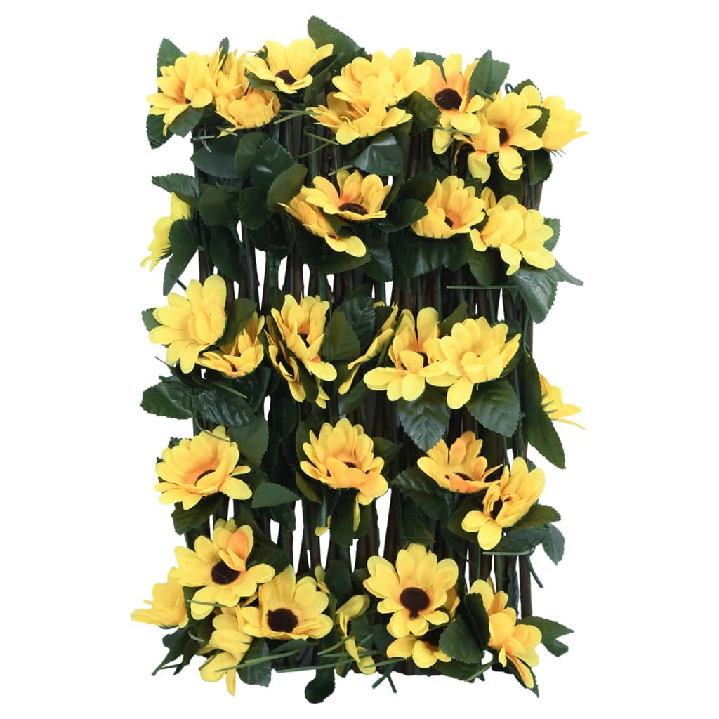  Kunstplant klimop op latwerk uittrekbaar 180x30 cm geel
