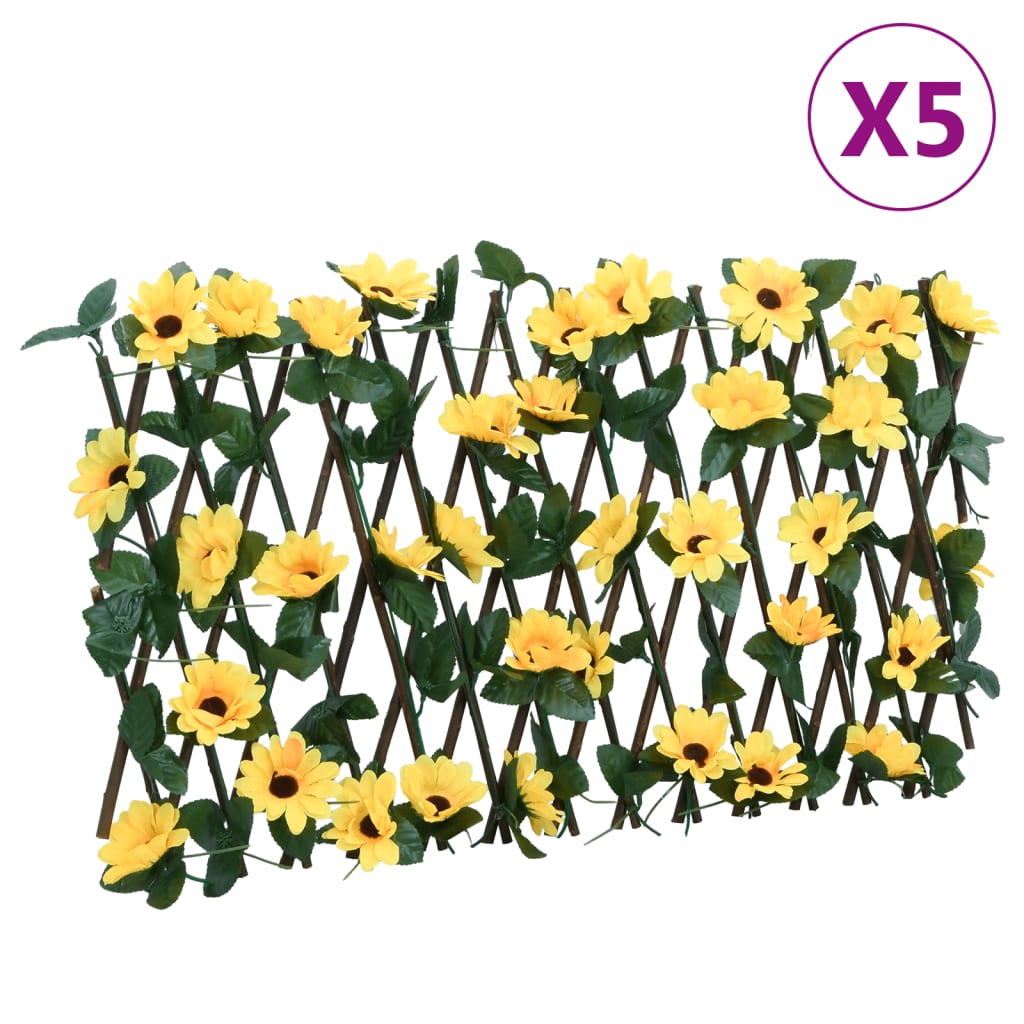 vidaXL Artificial Ivy Trellis Expandable 5 pcs Yellow 180×20 cm