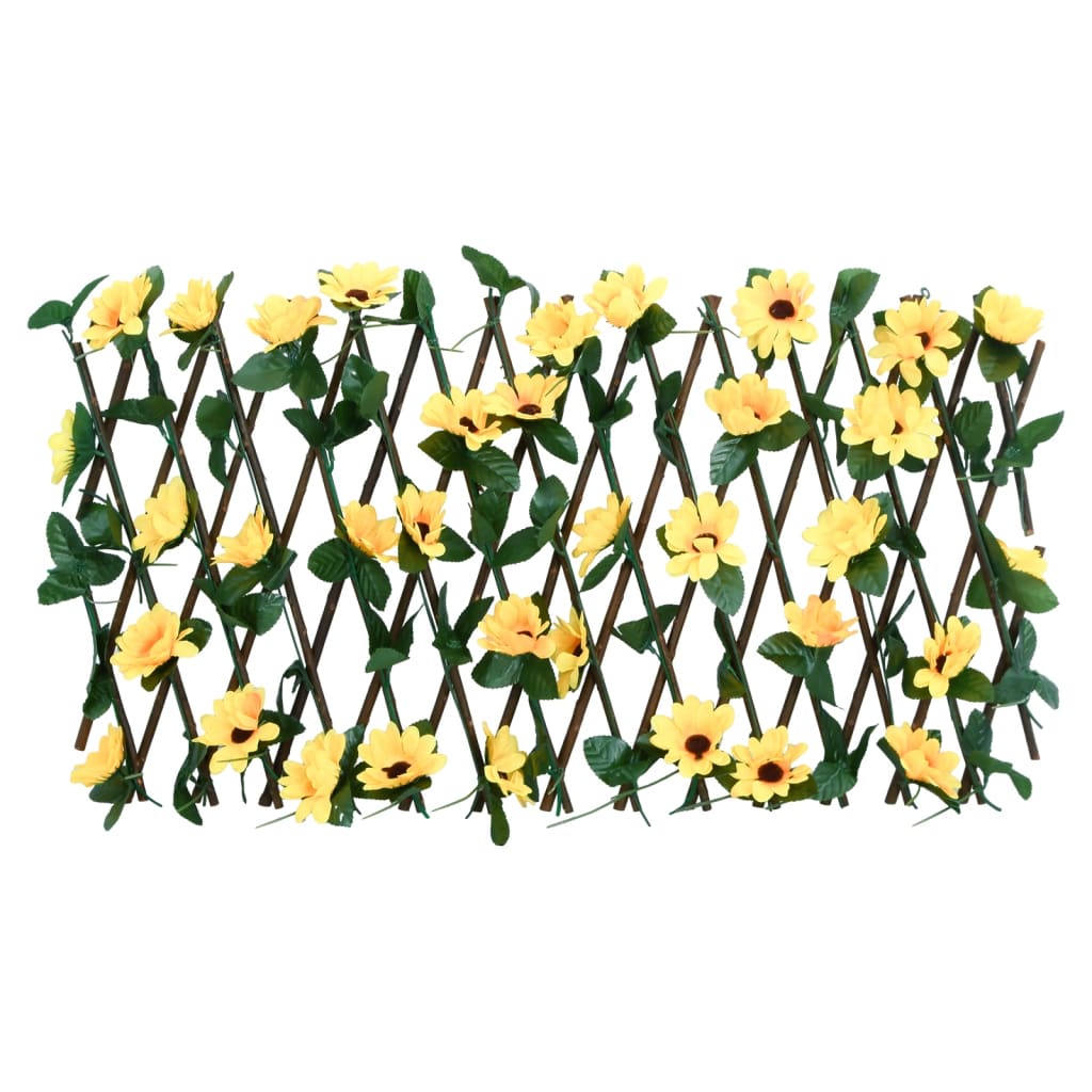  Kunstplant klimop op latwerk 5 st uittrekbaar 180x30 cm geel