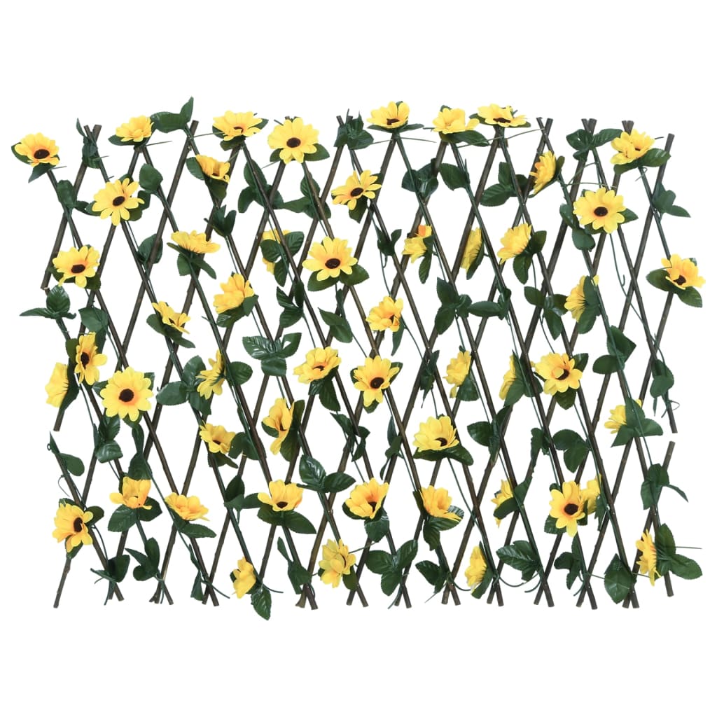  Kunstplant klimop op latwerk uittrekbaar 180x60 cm geel