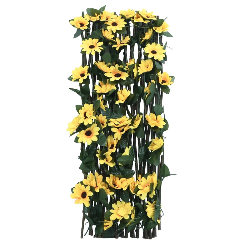  Kunstplant klimop op latwerk uittrekbaar 180x60 cm geel