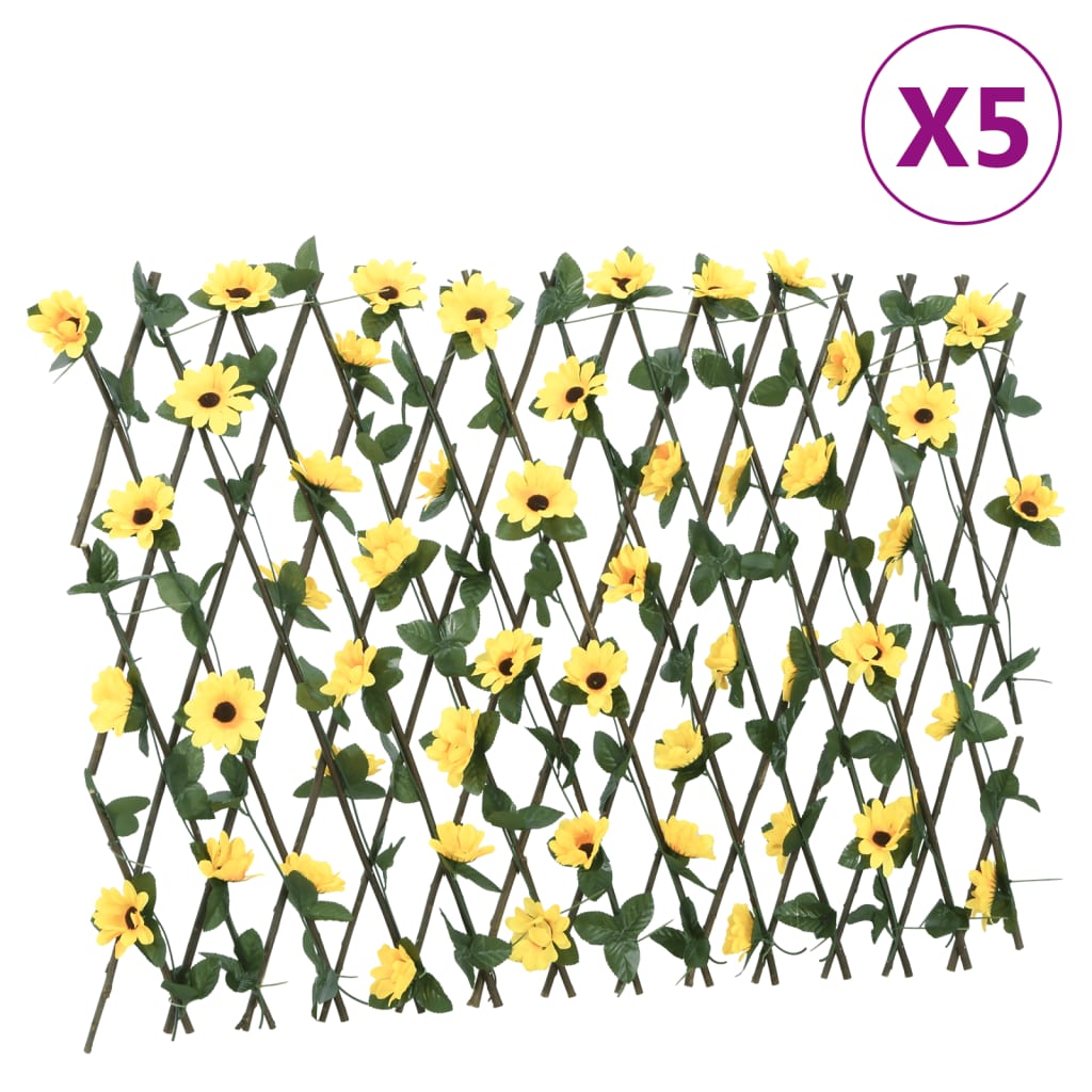 vidaXL Artificial Ivy Trellis Expandable 5 pcs Yellow 180×60 cm