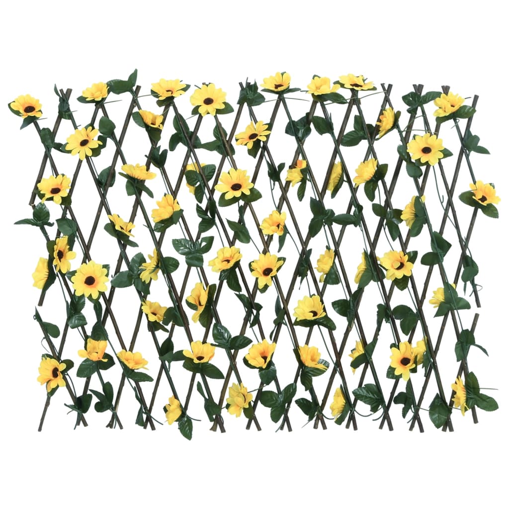  Kunstplant klimop op latwerk 5 st uittrekbaar 180x60 cm geel