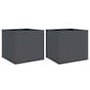 vidaXL taimekastid 2 tk antratsiithall 32x30x29 cm, k&uuml;lmvaltsitud teras