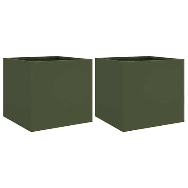 vidaXL aia taimekastid 2 tk, oliiviroheline, 32x30x29 cm, teras
