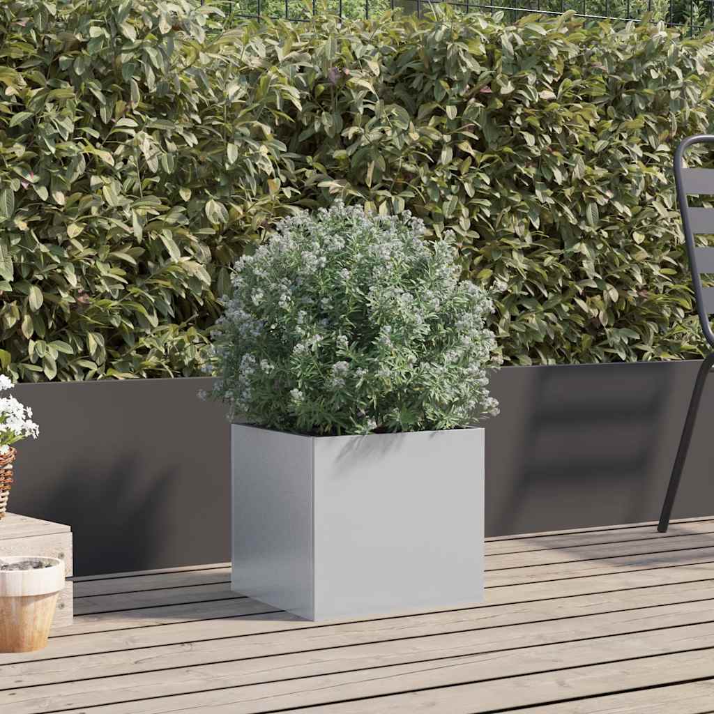 vidaXL Plantenbak 32x30x29 cm gegalvaniseerd staal zilverkleurig afbeelding