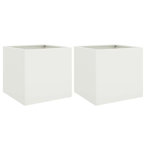 vidaXL taimekastid 2 tk valge 42x40x39 cm, teras