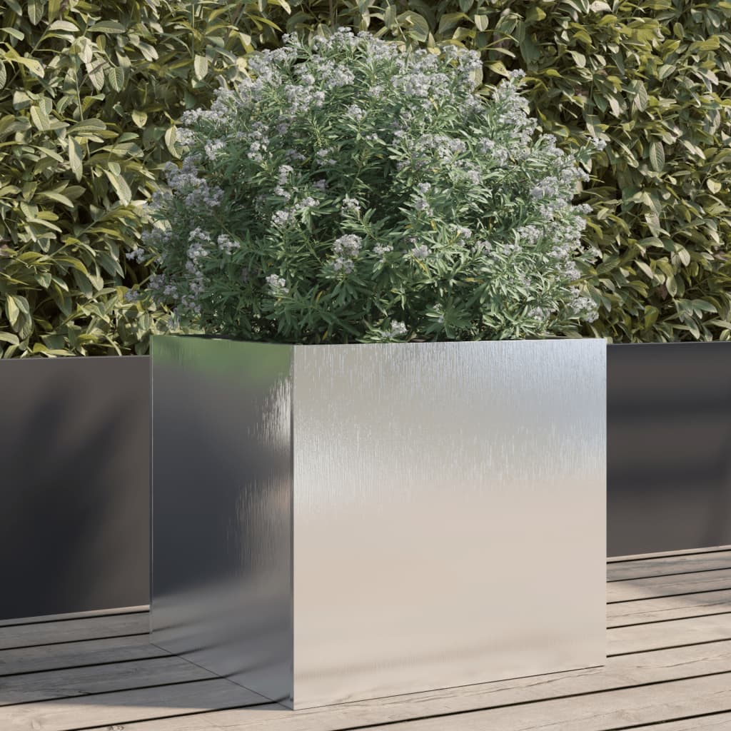 vidaXL plantekasse 42x40x39 cm rustfrit stål sølvfarvet