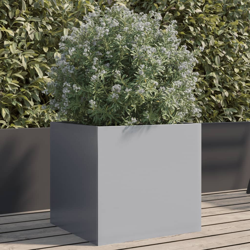 vidaXL plantekasse 42x40x39 cm galvaniseret stål sølvfarvet