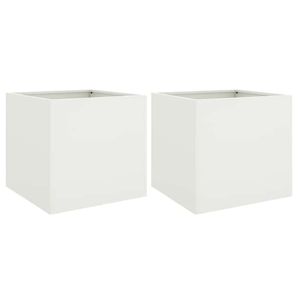 vidaXL taimekastid 2 tk valge 49x47x46 cm, teras
