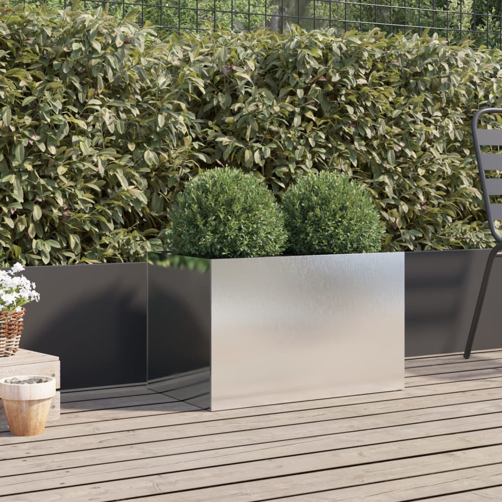 vidaXL Plantenbak 62x40x39 cm roestvrij staal zilverkleurig afbeelding