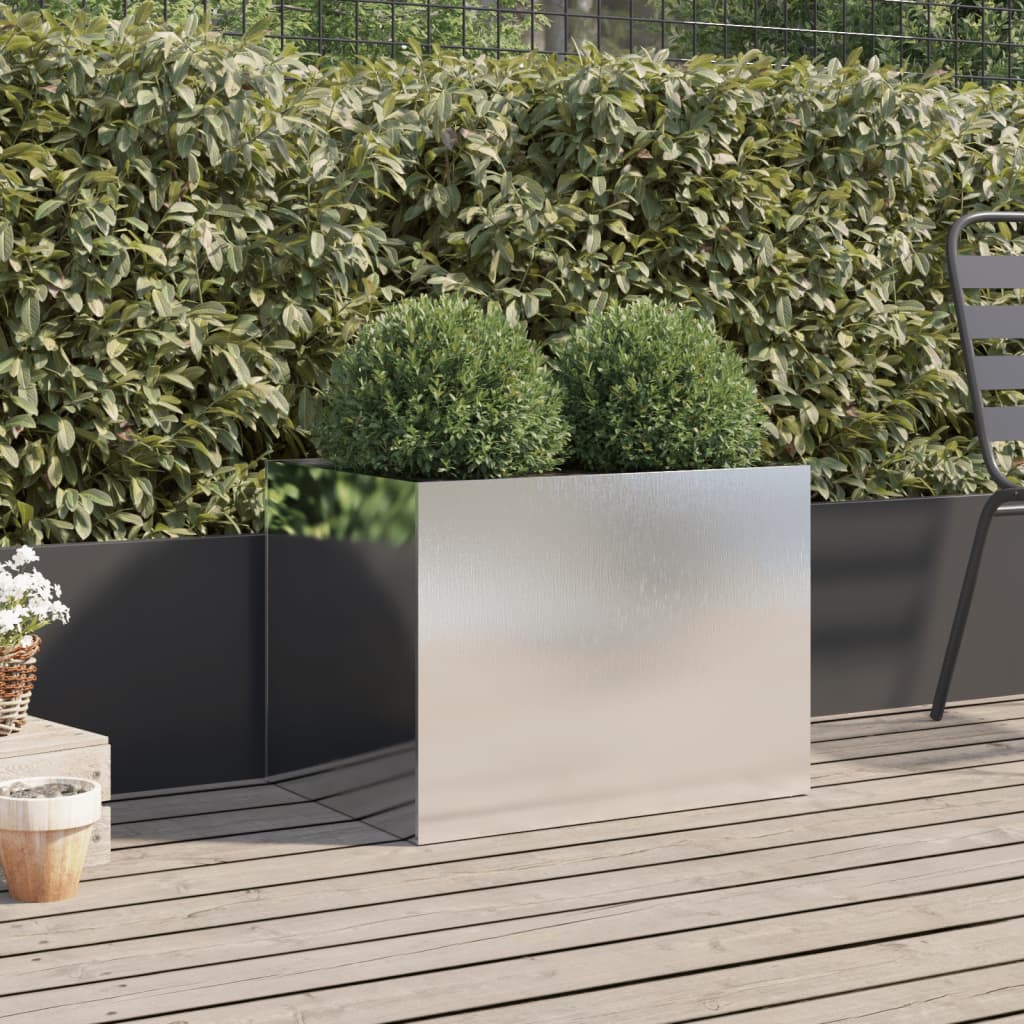 vidaXL Plantenbak 62x47x46 cm roestvrij staal zilverkleurig afbeelding