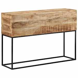 Konzolový stolek 110x30x75 cm masivní hrubý mangovník a železo