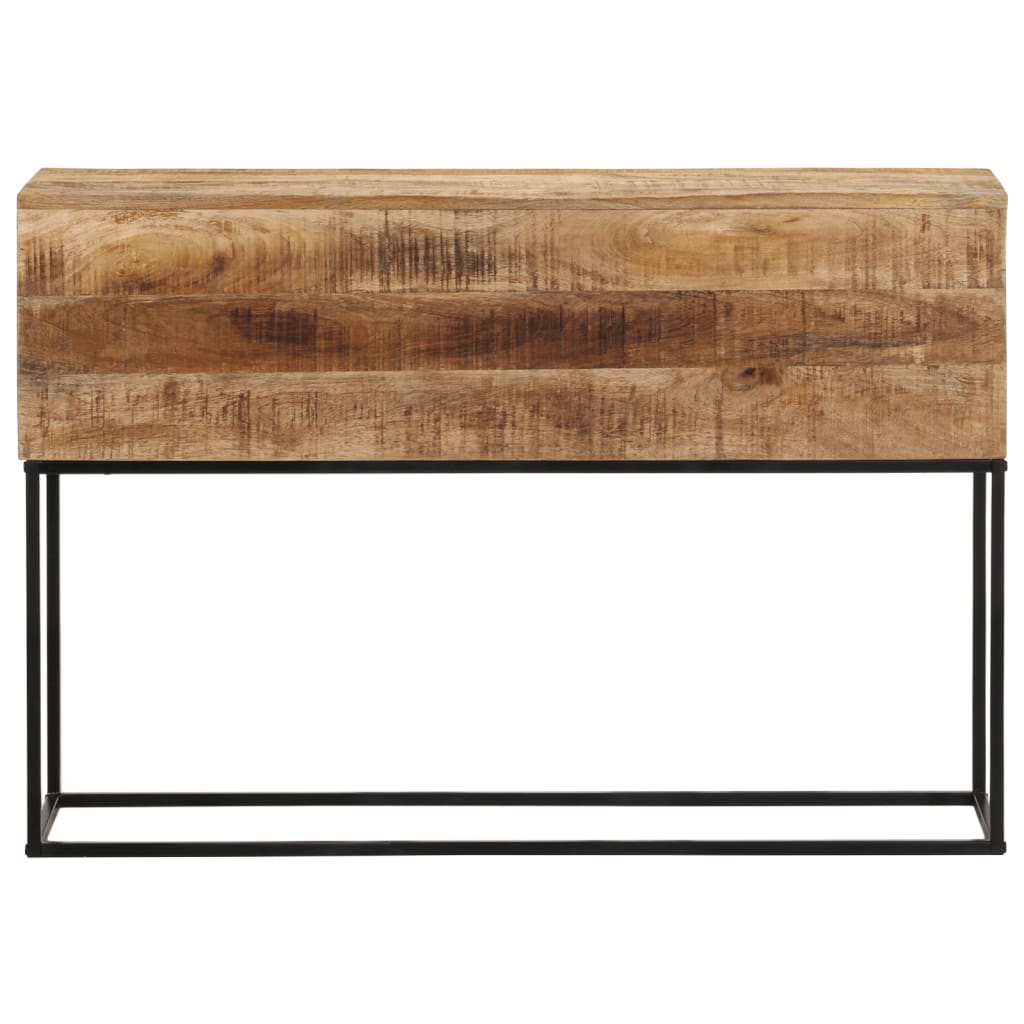 vidaXL Wandtafel 110x30x75 cm massief ruw mangohout en ijzer