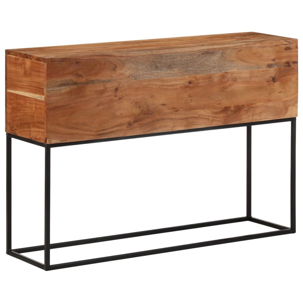 Console Table Natural Wood, Black Solid Acacia wood, Ir...