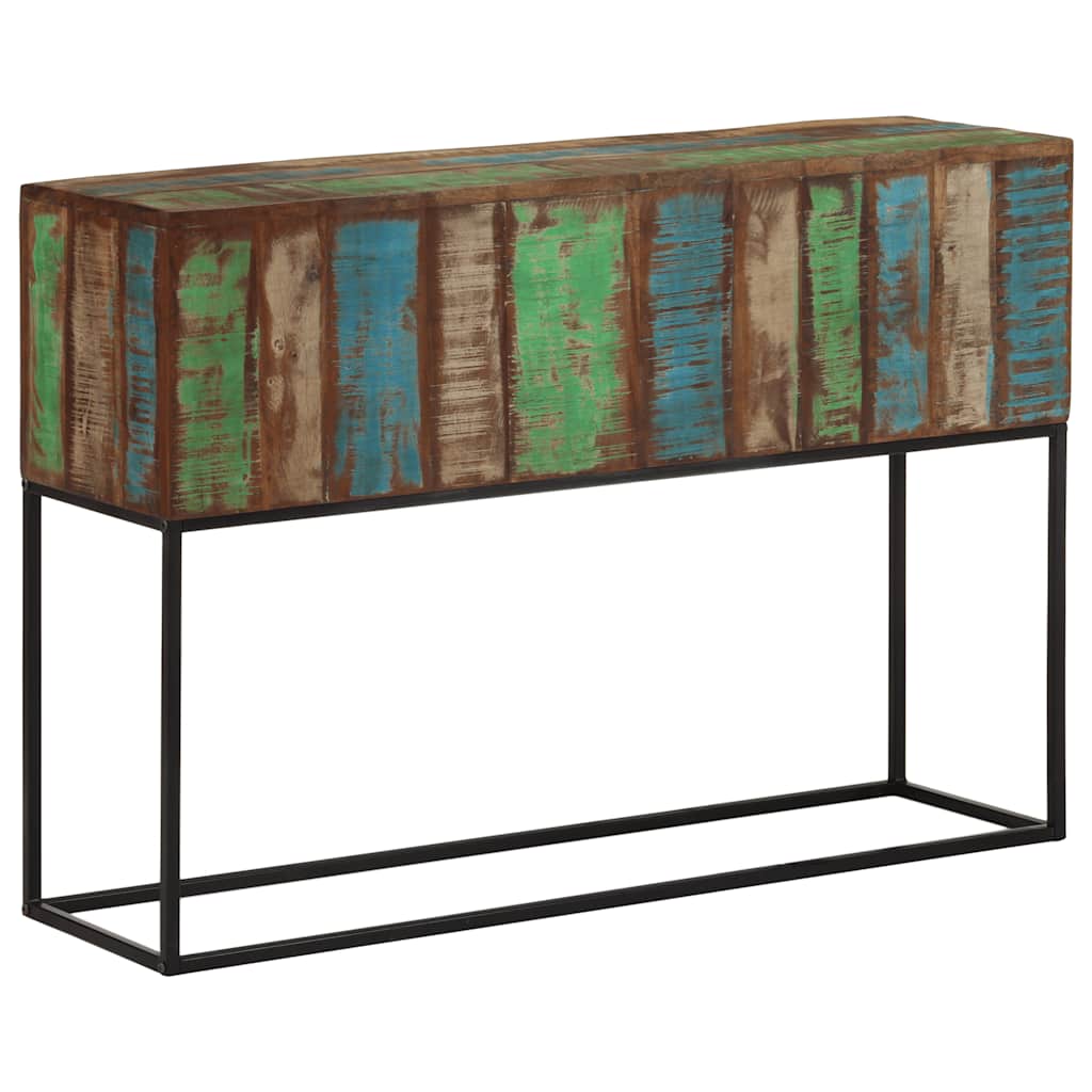 Console Table Mixed color finish Reclaimed wood and iro...