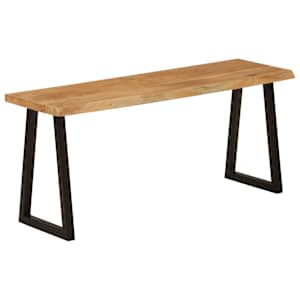 vidaXL naturaalsete servadega pink, 105 cm, akaatsiapuit