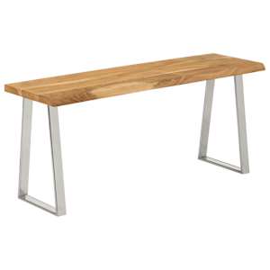 vidaXL naturaalsete servadega pink, 105 cm, akaatsiapuit