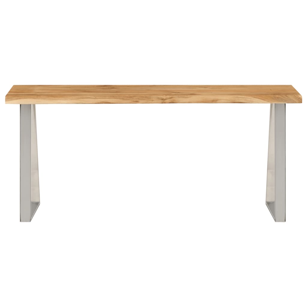 vidaXL Bancă cu margini naturale 105 cm, lemn masiv de acacia