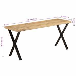Lavice s živou hranou 105 cm masivní akáciové dřevo - obrázek 8