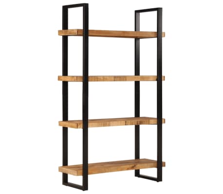 vidaXL Bookcase 4-Tier 110x40x180 cm Solid Wood Mango and Iron