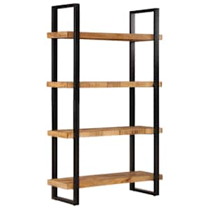 vidaXL Bookcase 4-Tier 110x40x180 cm Solid Wood Mango and Iron