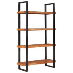 vidaXL Bookcase 4-Tier 110x40x180 cm Solid Wood Acacia and Iron