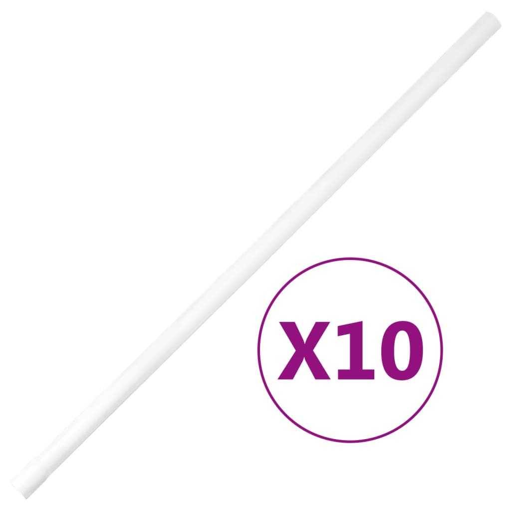 vidaXL Șine de cabluri cu cleme, Ø20 mm, 10 m, PVC