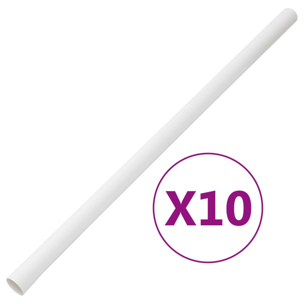 vidaXL Șine de cabluri cu cleme, Ø30 mm, 10 m, PVC