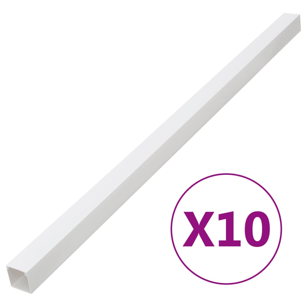 vidaXL Șine de cabluri, 40x25 mm, 10 m, PVC