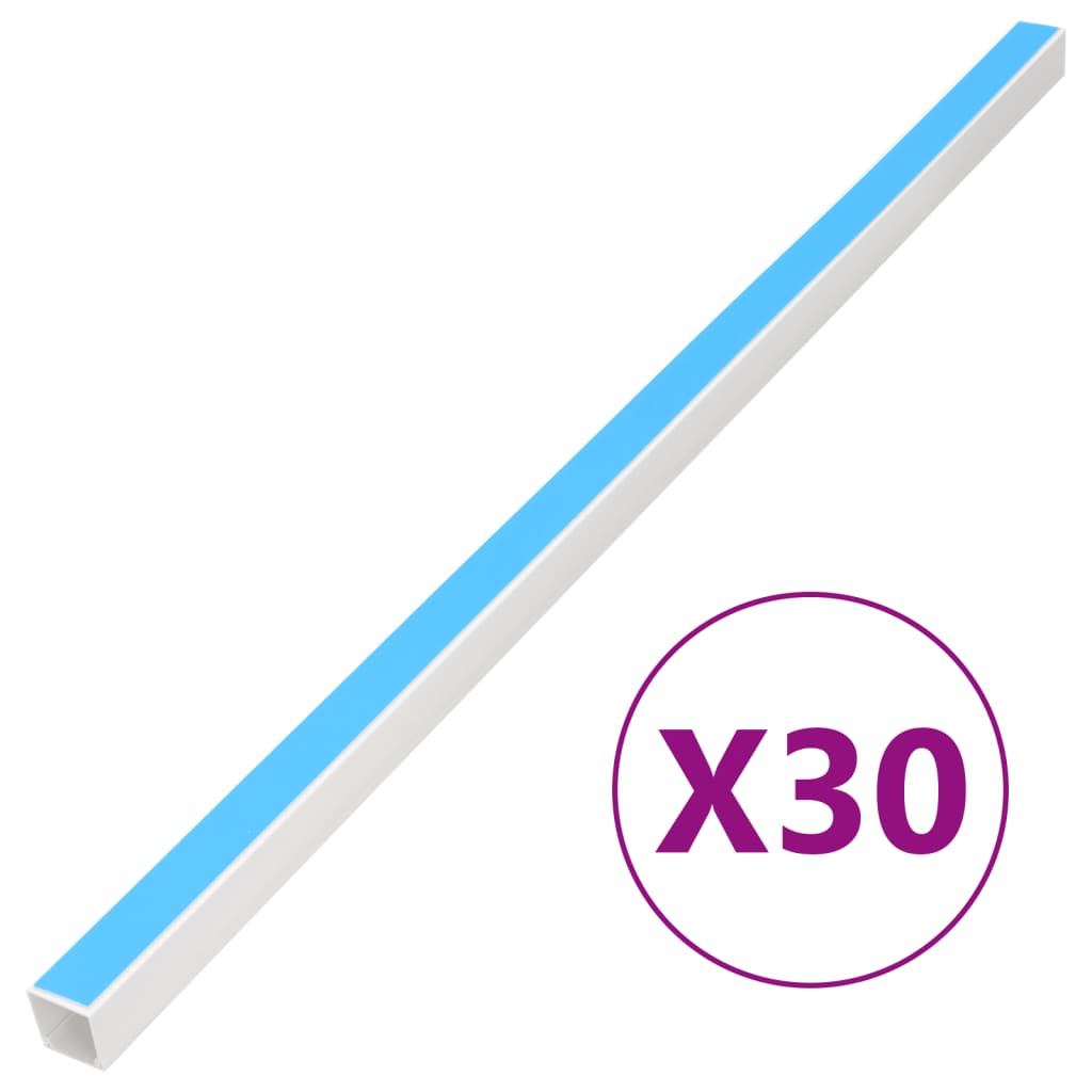 vidaXL Kabelkanaler selvklebende 10x10 mm 30 m PVC