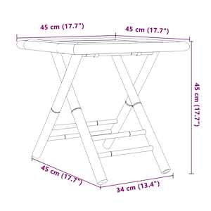 3dílný skládací bistro set s krémově bílými poduškami bambus - obrázek 12