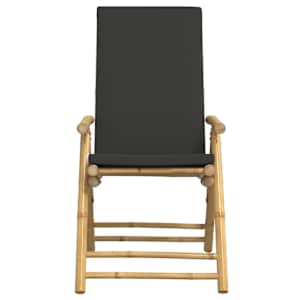 3dílný skládací bistro set s tmavě šedými poduškami bambus - obrázek 6