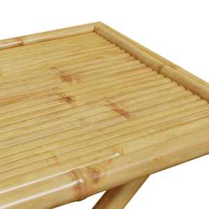 3dílný skládací bistro set s tmavě šedými poduškami bambus - obrázek 10