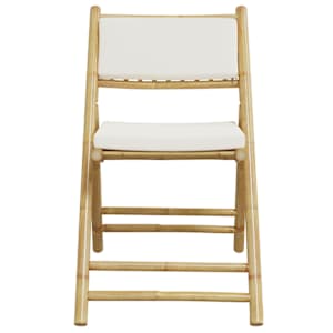 3dílný skládací bistro set s krémově bílými poduškami bambus - obrázek 6