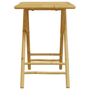 3dílný skládací bistro set s krémově bílými poduškami bambus - obrázek 8