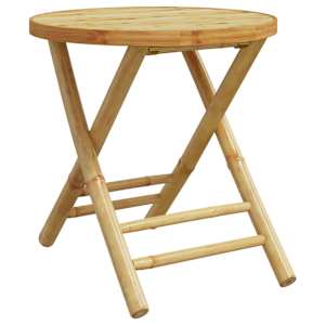 3dílný skládací bistro set s krémově bílými poduškami bambus - obrázek 7