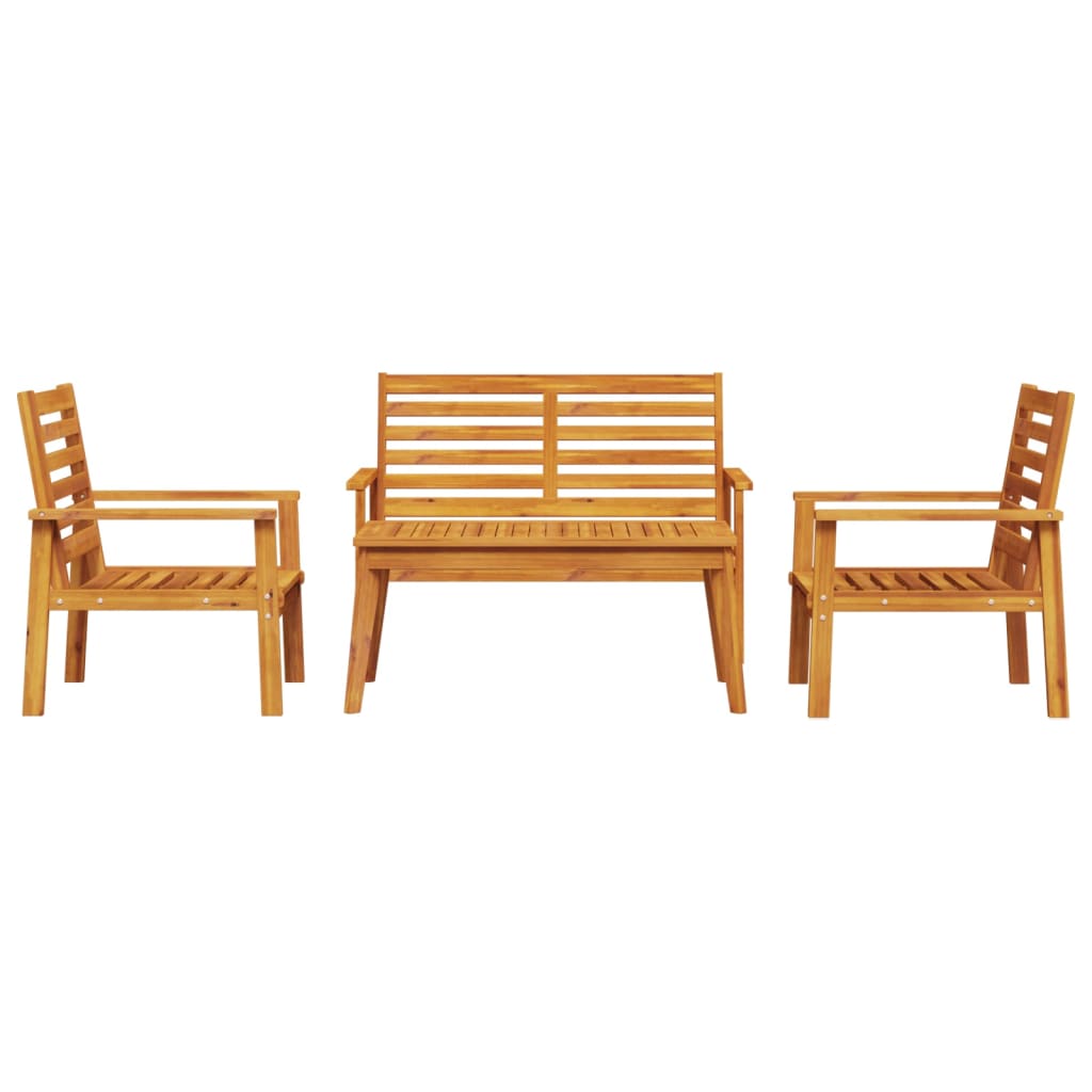 imagem de vidaXL 4 pcs conjunto lounge de jardim madeira de acácia maciça4