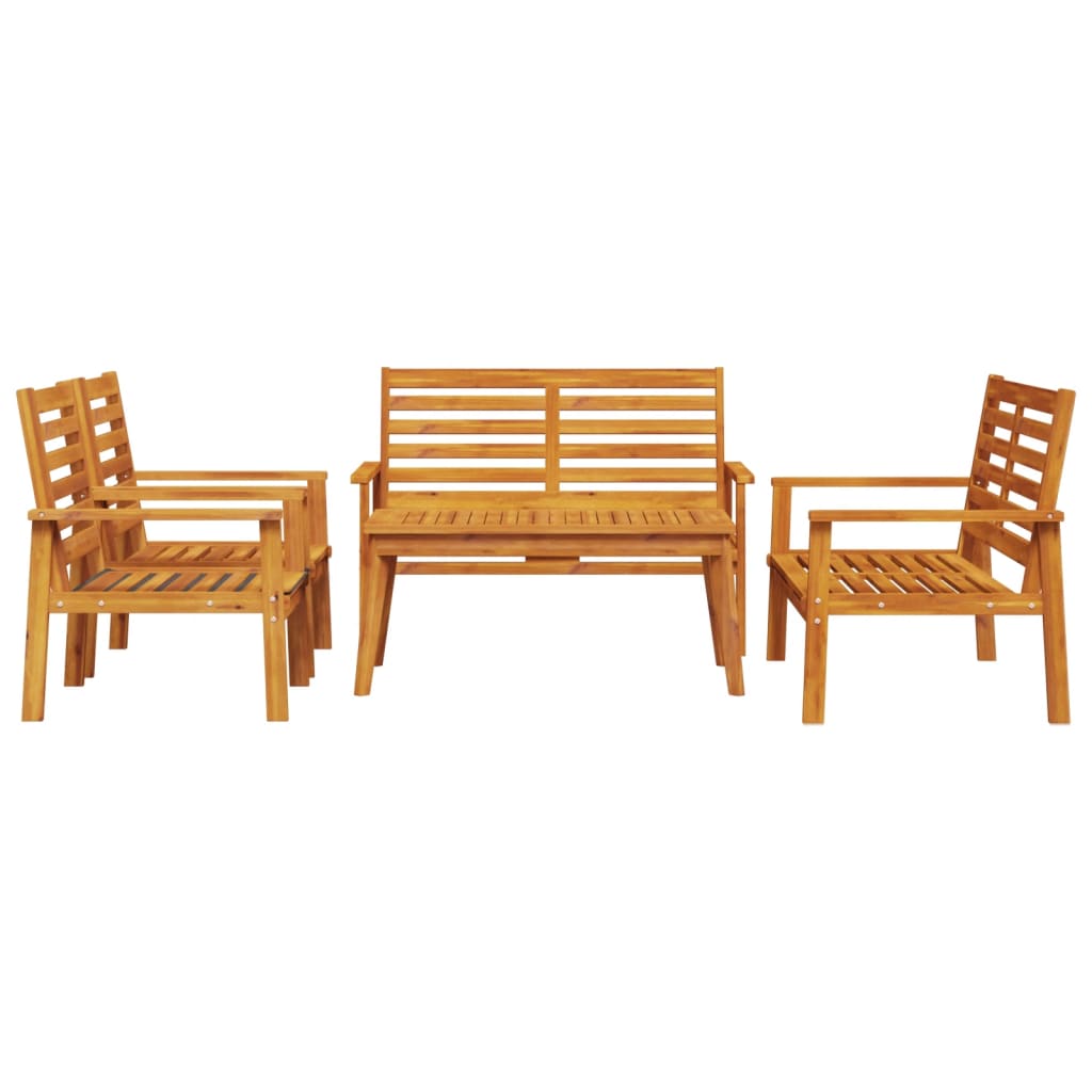 imagem de vidaXL 5 pcs conjunto lounge de jardim madeira de acácia maciça4