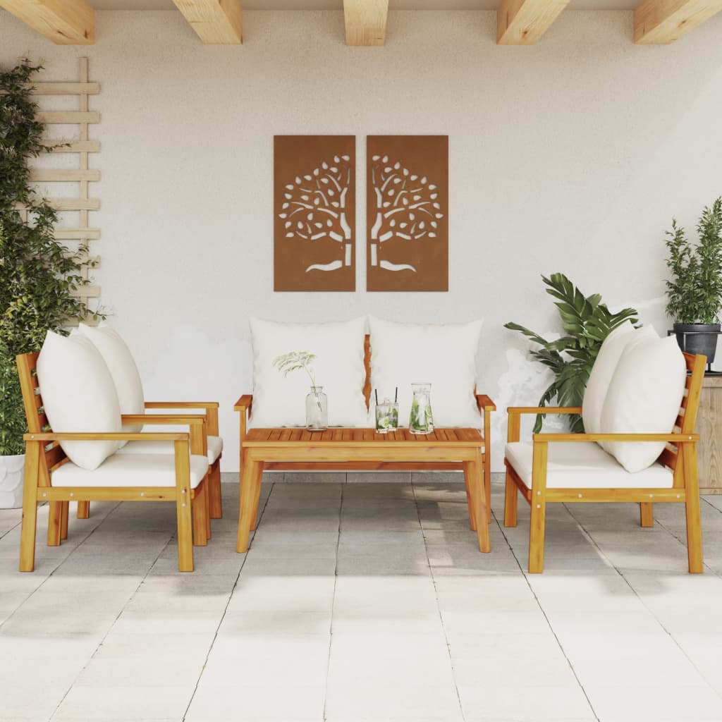 vidaXL Set mobilier de grădină cu perne, 5 buc., lemn masiv acacia