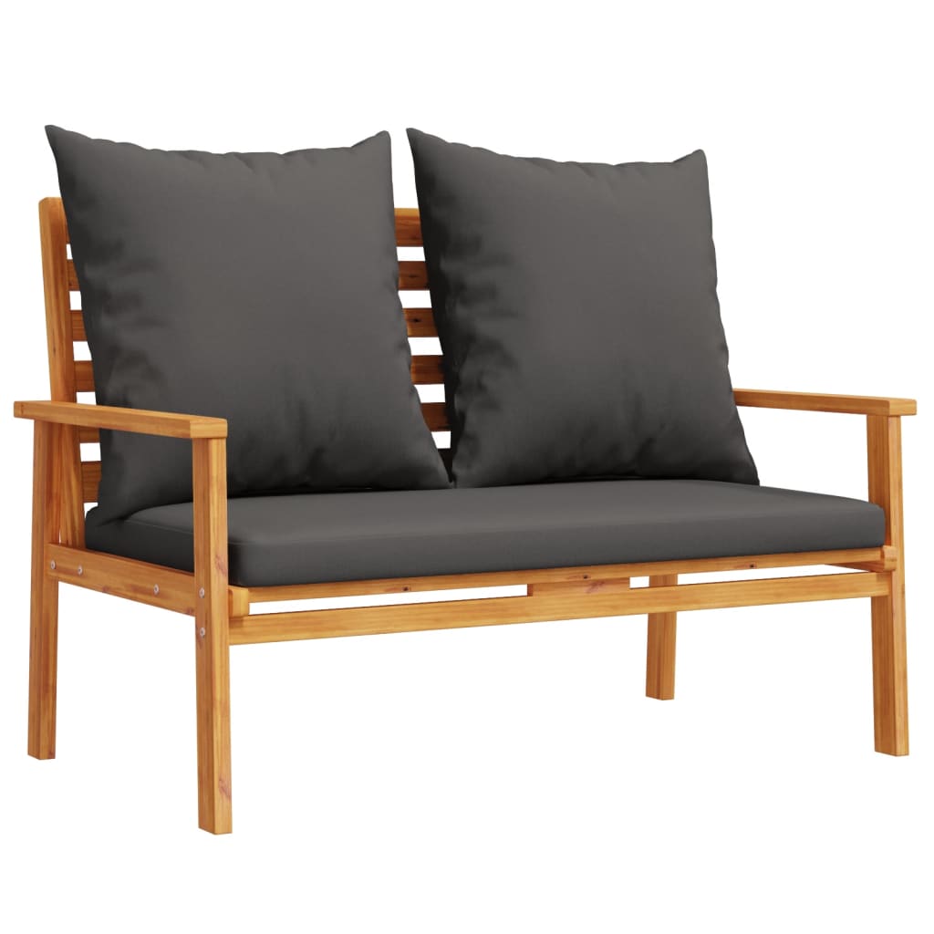 imagem de vidaXL 5 pcs conjunto lounge de jardim c/ almofadões acácia maciça8