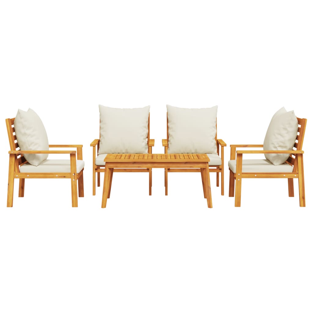 vidaXL Set mobilier de grădină cu perne, 5 buc., lemn masiv acacia