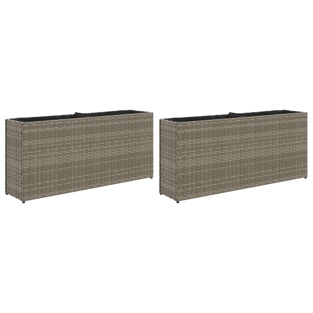 vidaXL Zahradní truhlíky se 2 květináči 2 ks šedé 90 x 20 x 40 cm