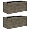 vidaXL taimekast 2 potiga, 2 tk, hall, 72 x 30 x 32 cm, pol&uuml;rotang
